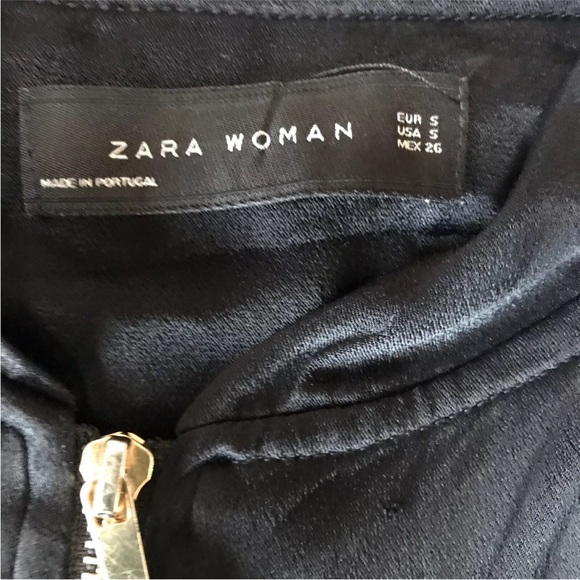 Zara Satin Embroidered Bomber Jacket Black Cherry Blossoms & Birds Small Black - Picture 4 of 14